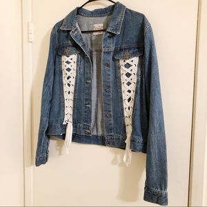 Denim jacket with braided accents